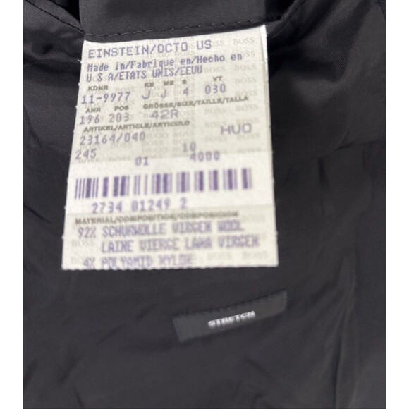Boss Hugo Boss Stretch Mens Three Button Blazer Jacket Black Wool Size 42 Reg - Picture 9 of 10